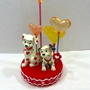 VTG Disney 101 Dalmatians Figurine Night Light Hearts Mini Lamp 5"x8"